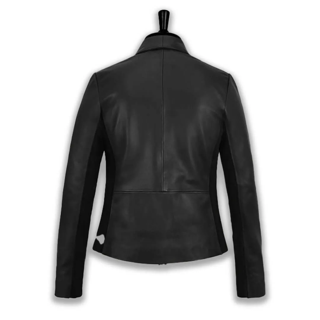 Black  Cropped Leather Blazer