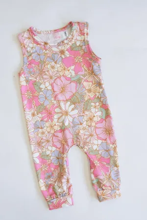 Boho Floral Romper - Pink