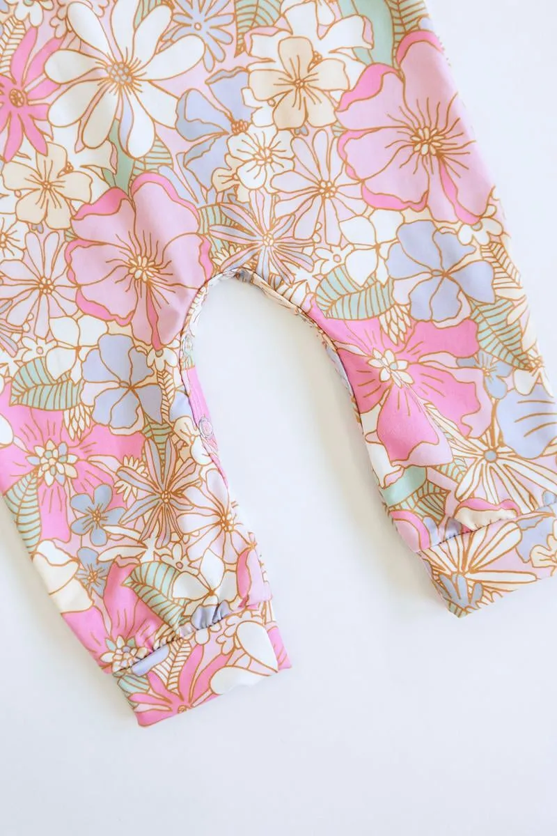 Boho Floral Romper - Pink