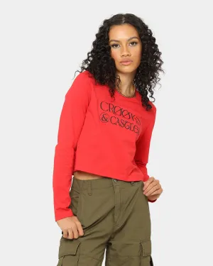 Crooks & Castles Women's Cross Out Long Sleeve T-Shirt Red