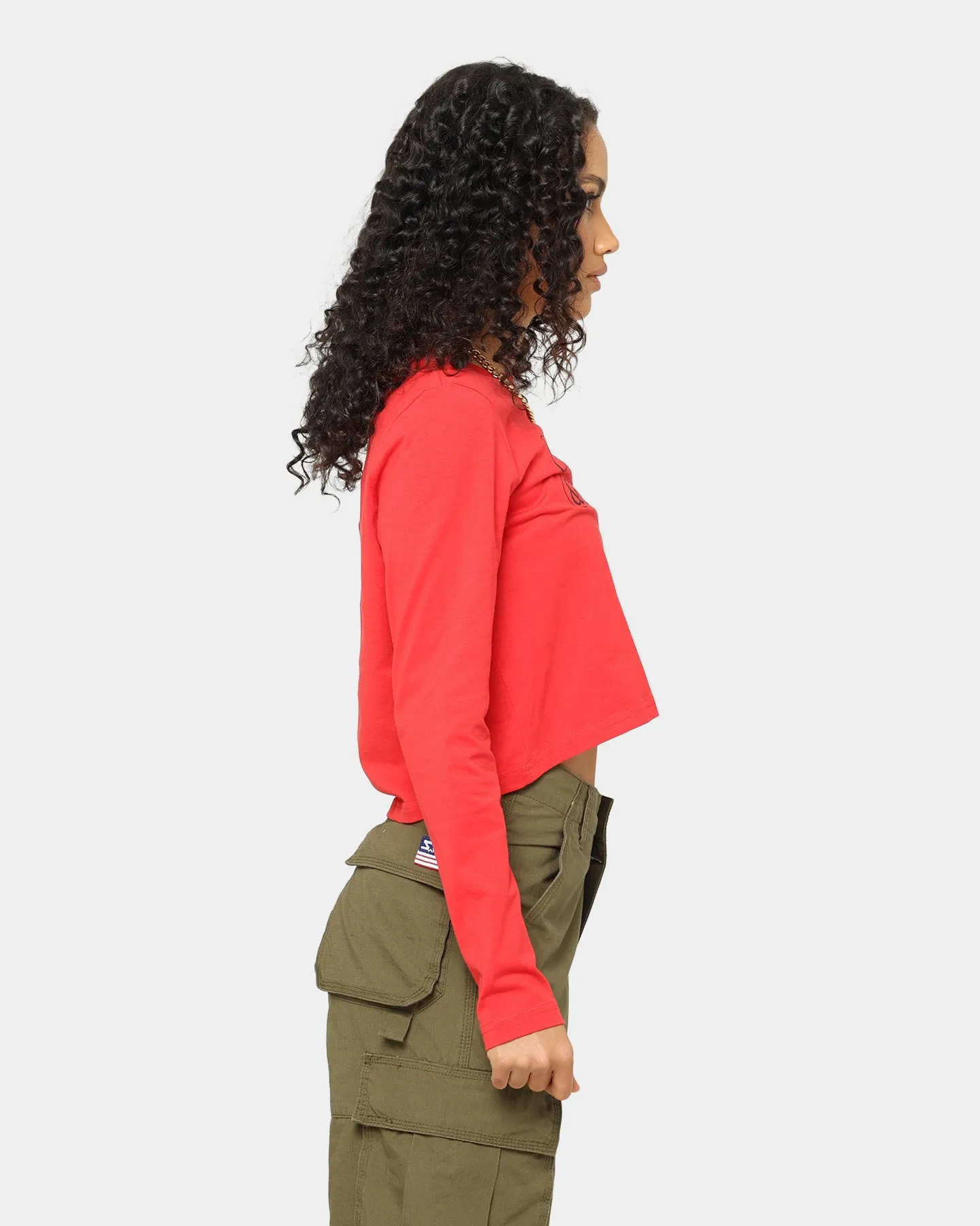 Crooks & Castles Women's Cross Out Long Sleeve T-Shirt Red
