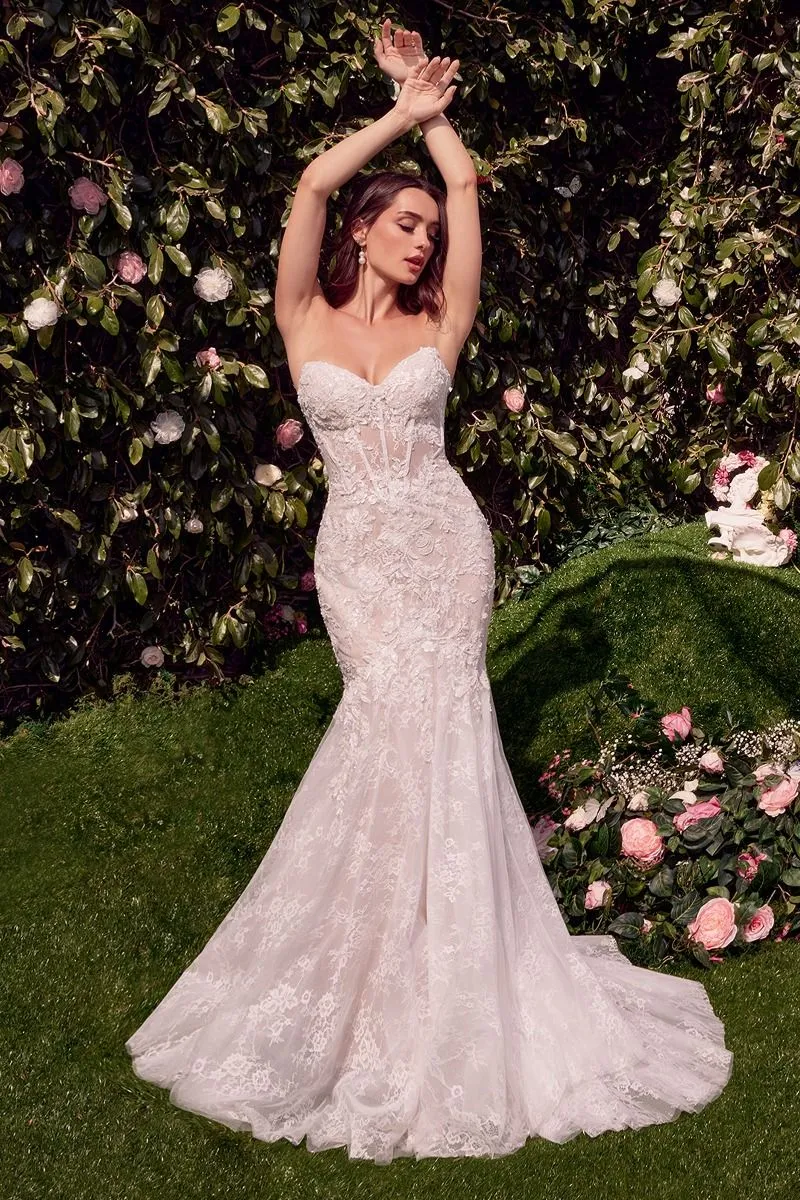 DETACHABLE WINGS MERMAID WEDDING GOWN CDWL031
