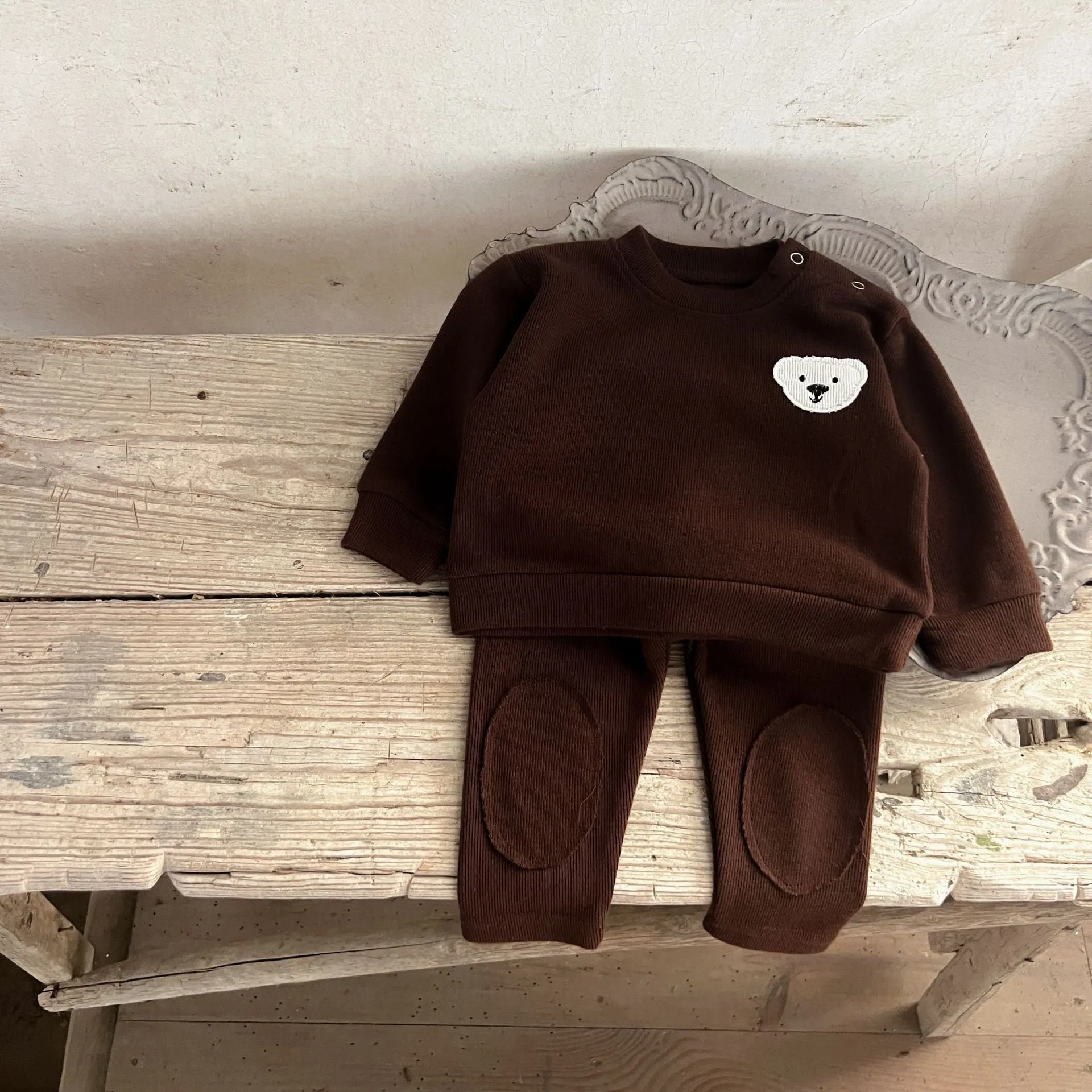 Duck & Bear Embroidered 2-Piece Cotton Set