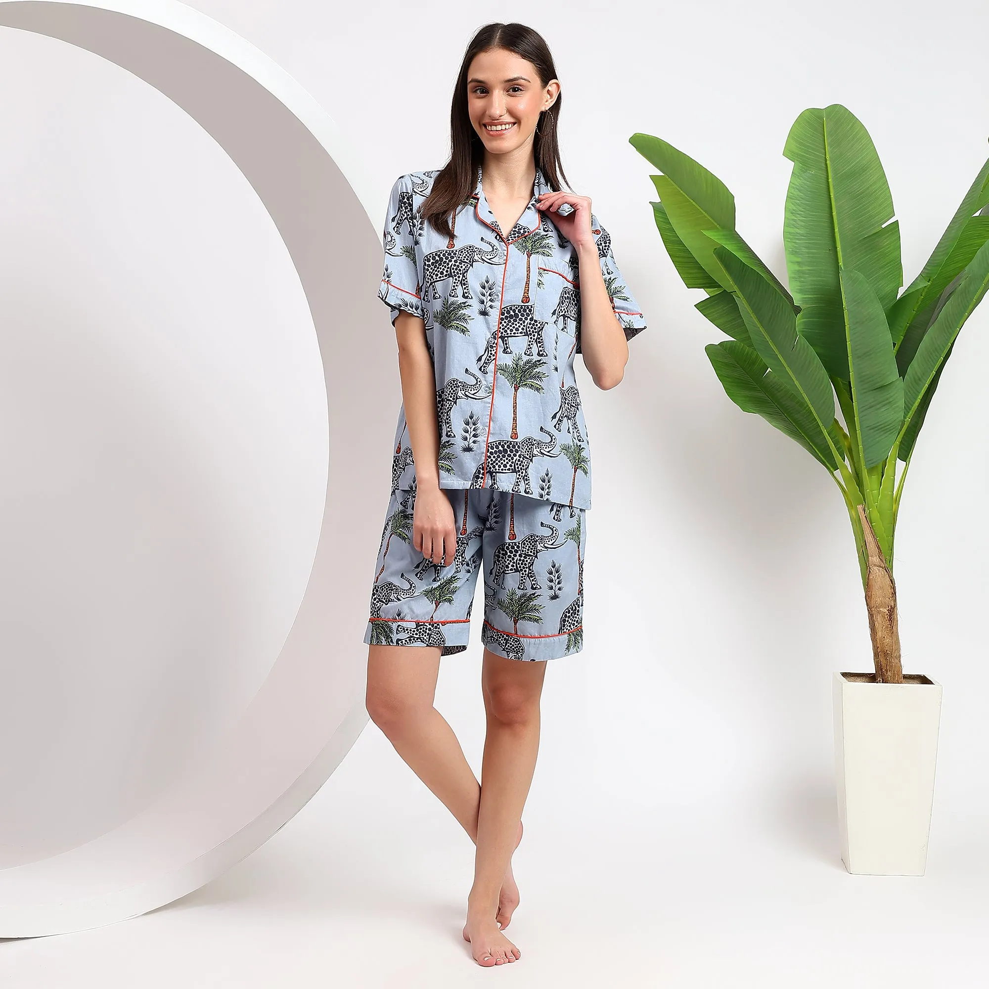 Elephant Style ~ Cotton Gray Shorts for A Trendy Wear