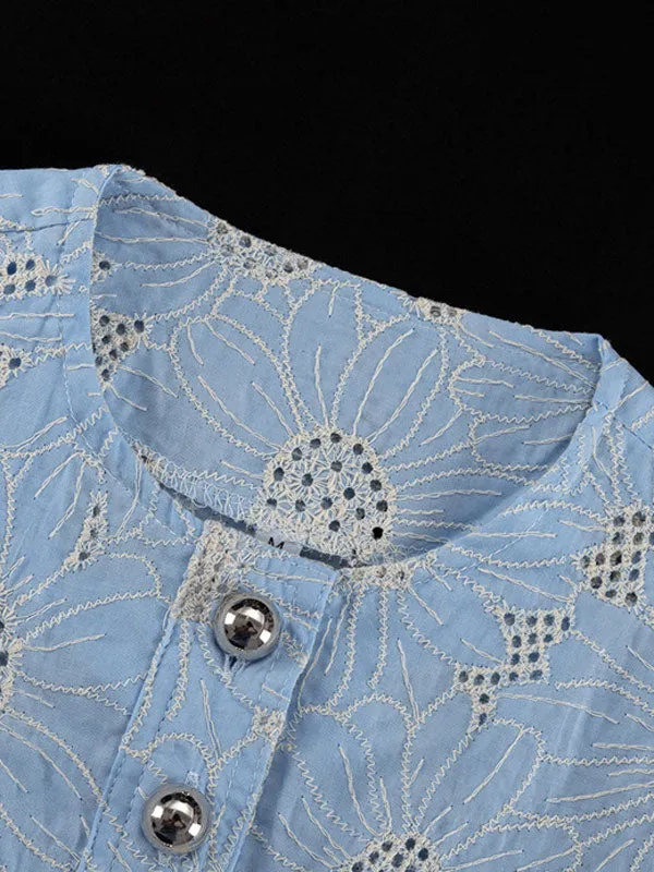 Embroidered Cotton Shorts Set