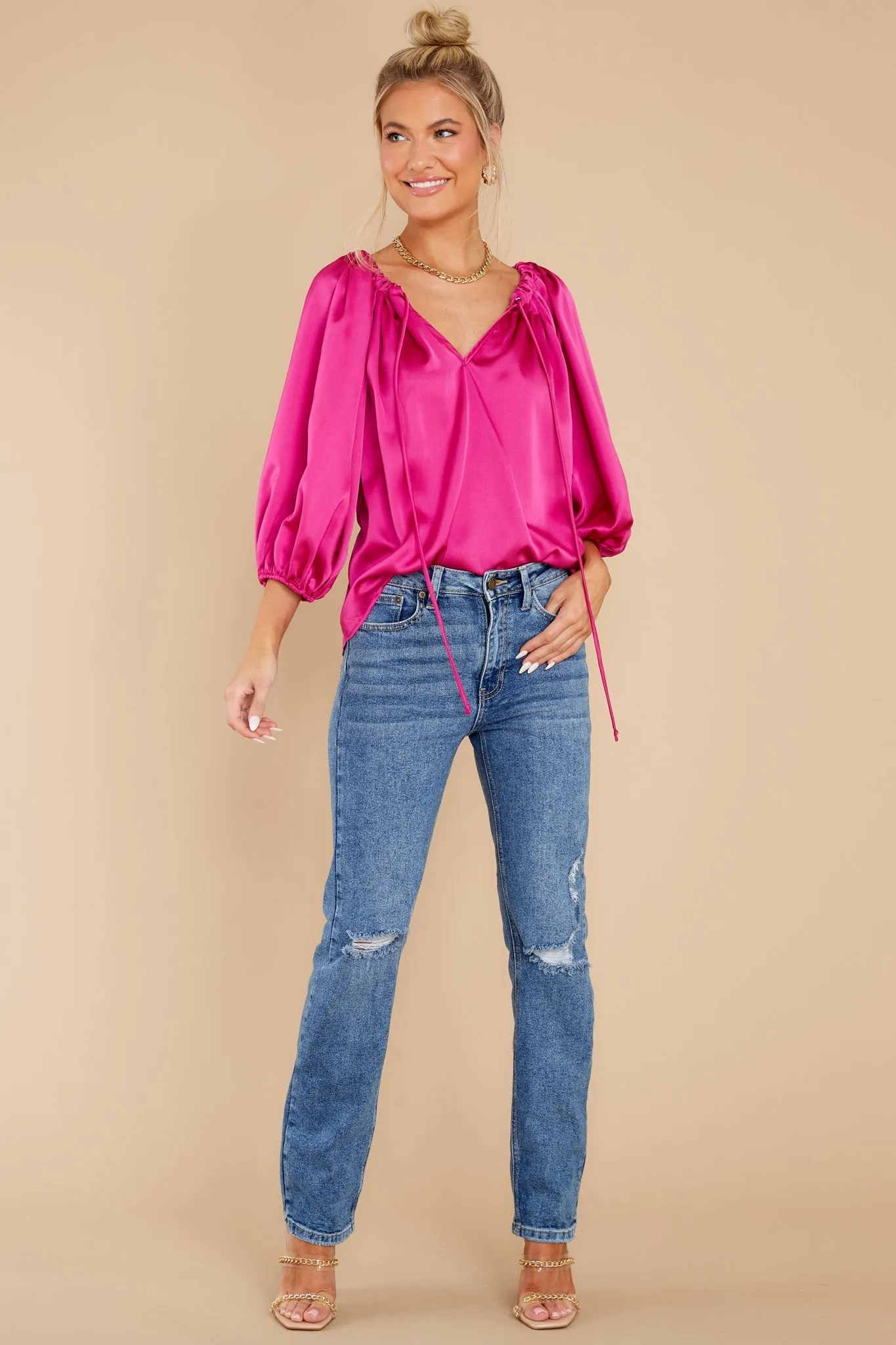Energize And Inspire Fuchsia Top