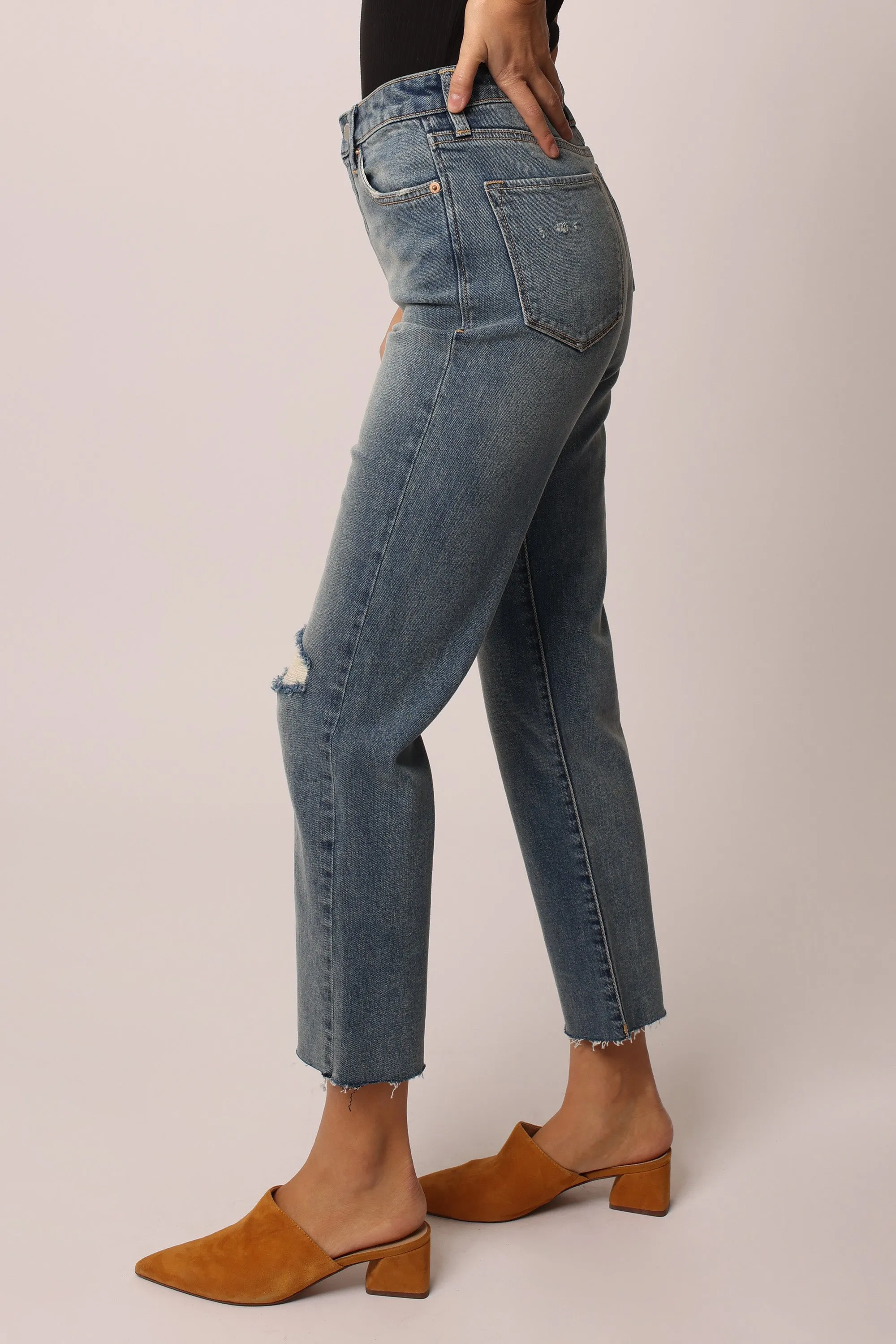 FRANKIE SUPER HIGH RISE CROPPED STRAIGHT JEANS AUTUMN RIDGE