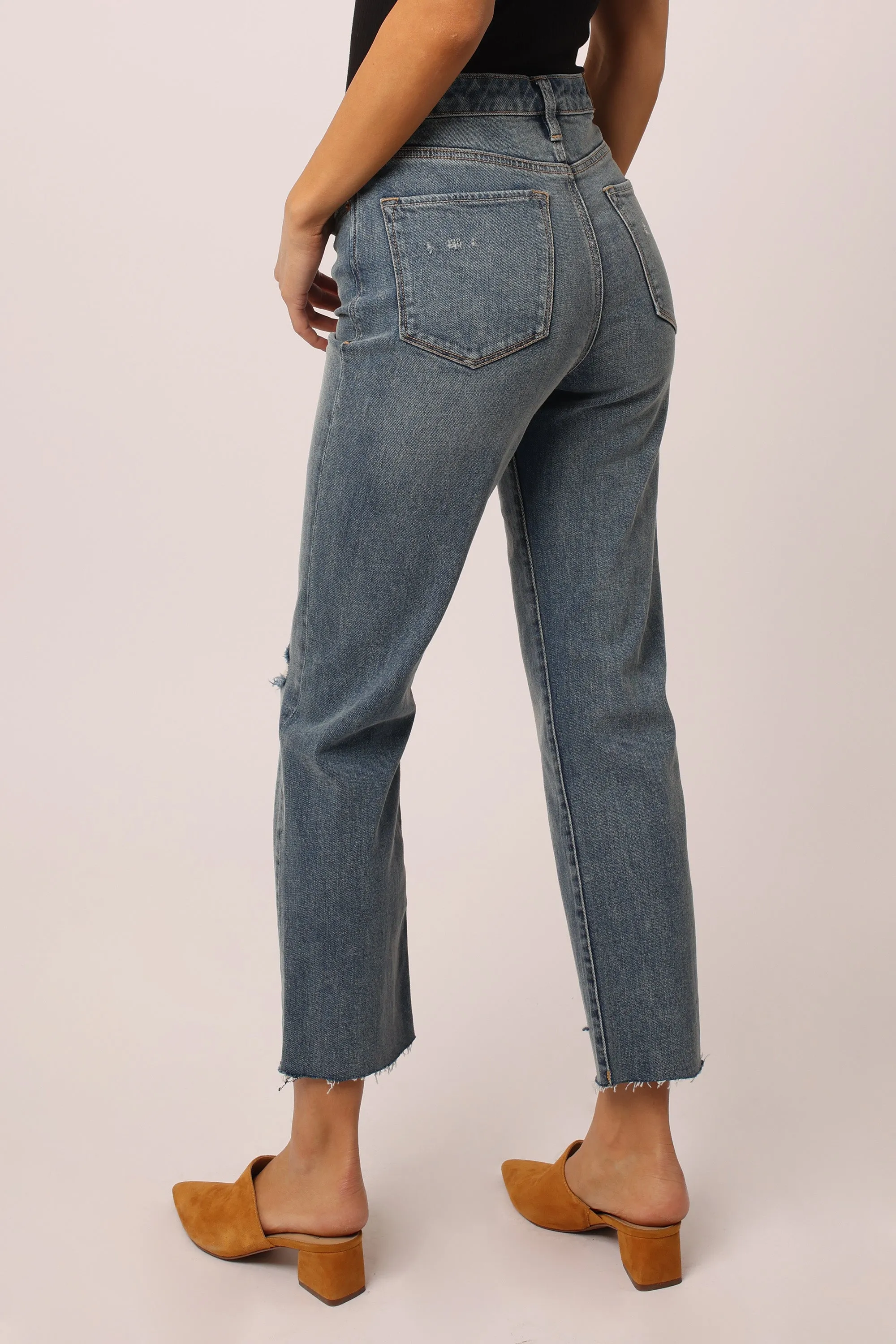 FRANKIE SUPER HIGH RISE CROPPED STRAIGHT JEANS AUTUMN RIDGE
