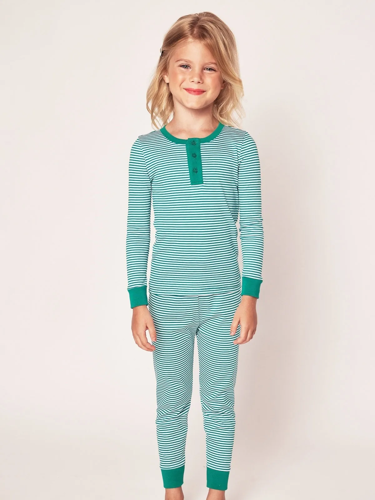 Green Stripe Pajama Set
