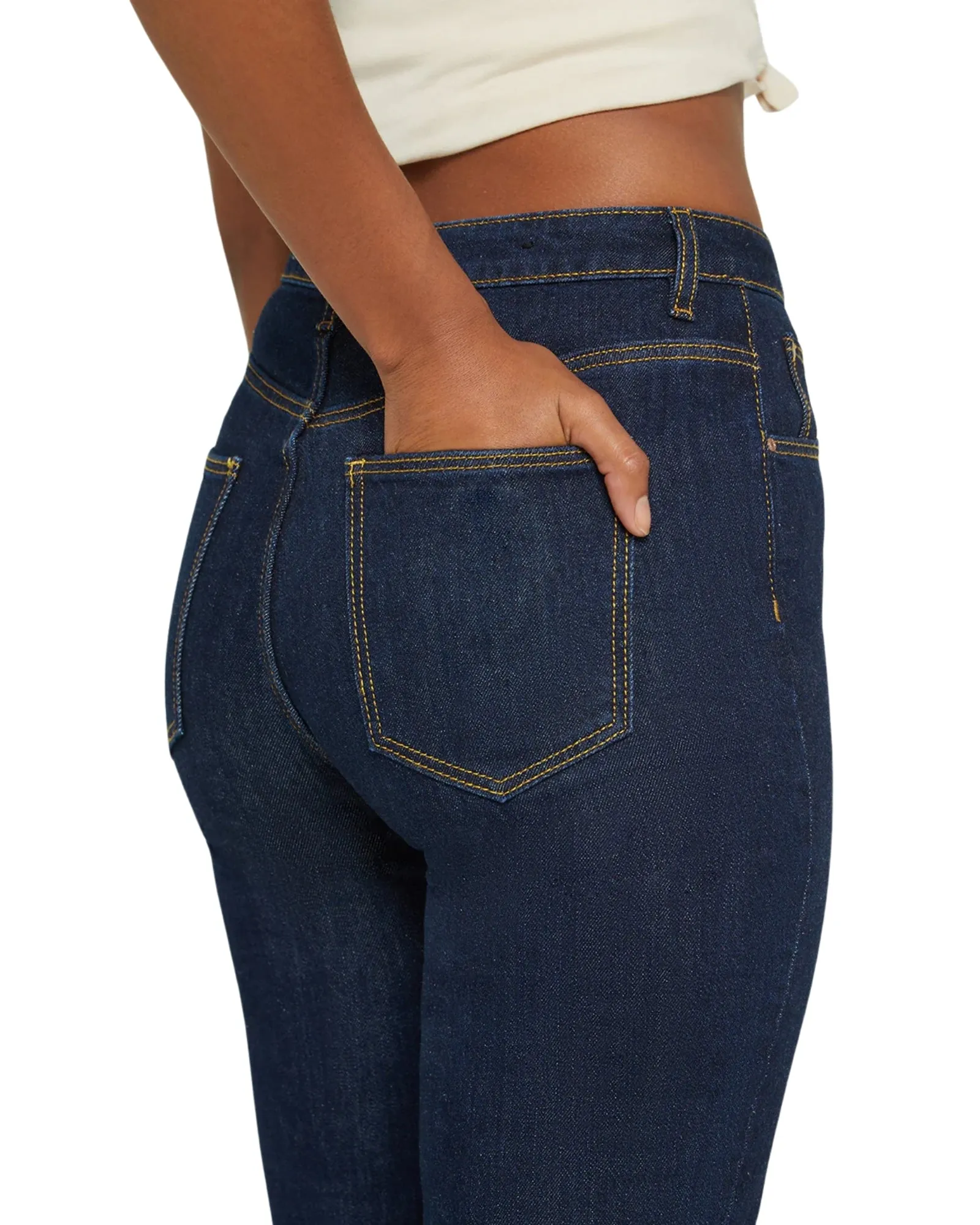 High-Rise Straight Leg Mom Denim Jeans In Authentic Dark Wash