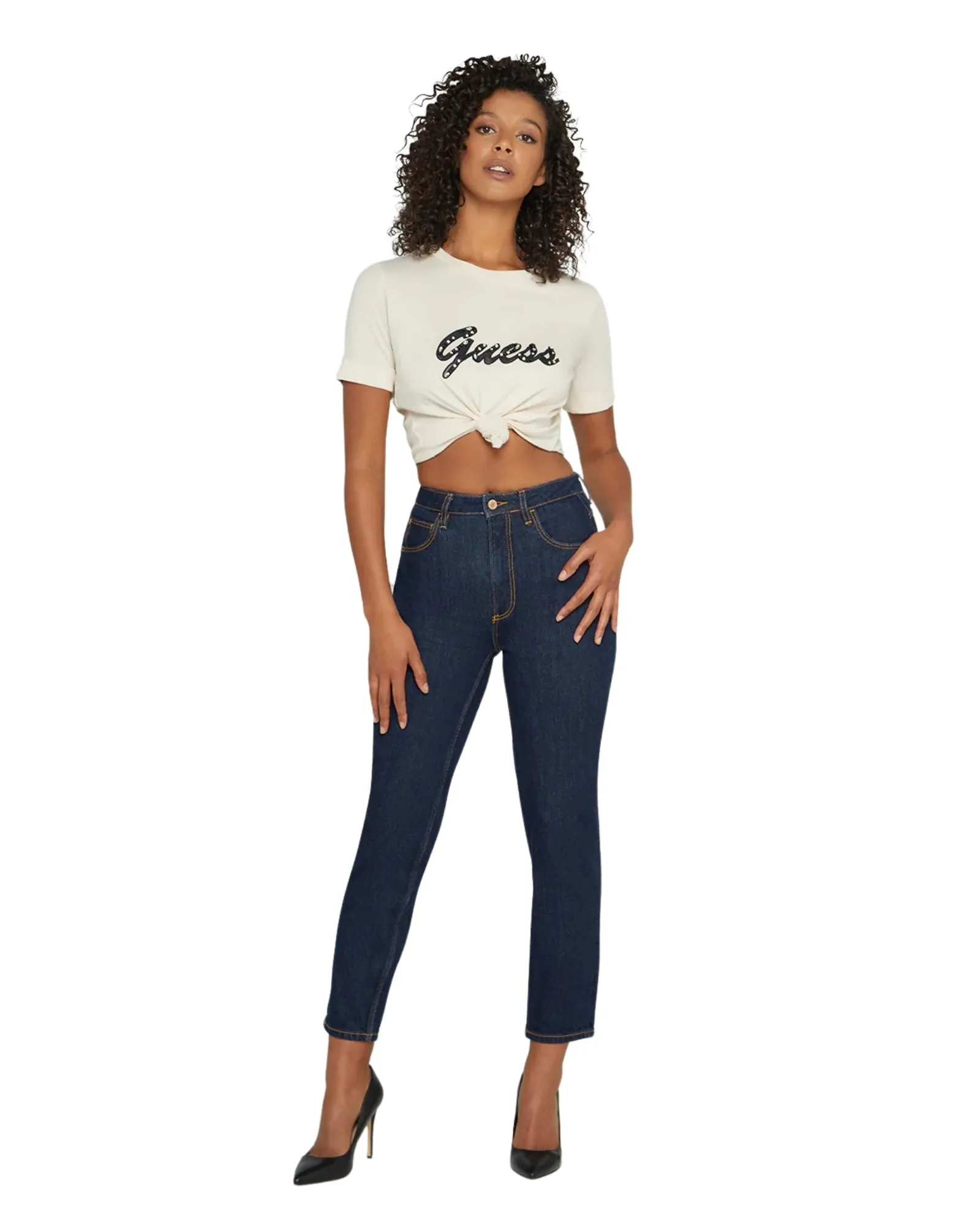 High-Rise Straight Leg Mom Denim Jeans In Authentic Dark Wash