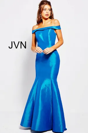 Jovani JVN51863 Size 10 Teal off the shoulder mermaid prom dress Pageant Gown