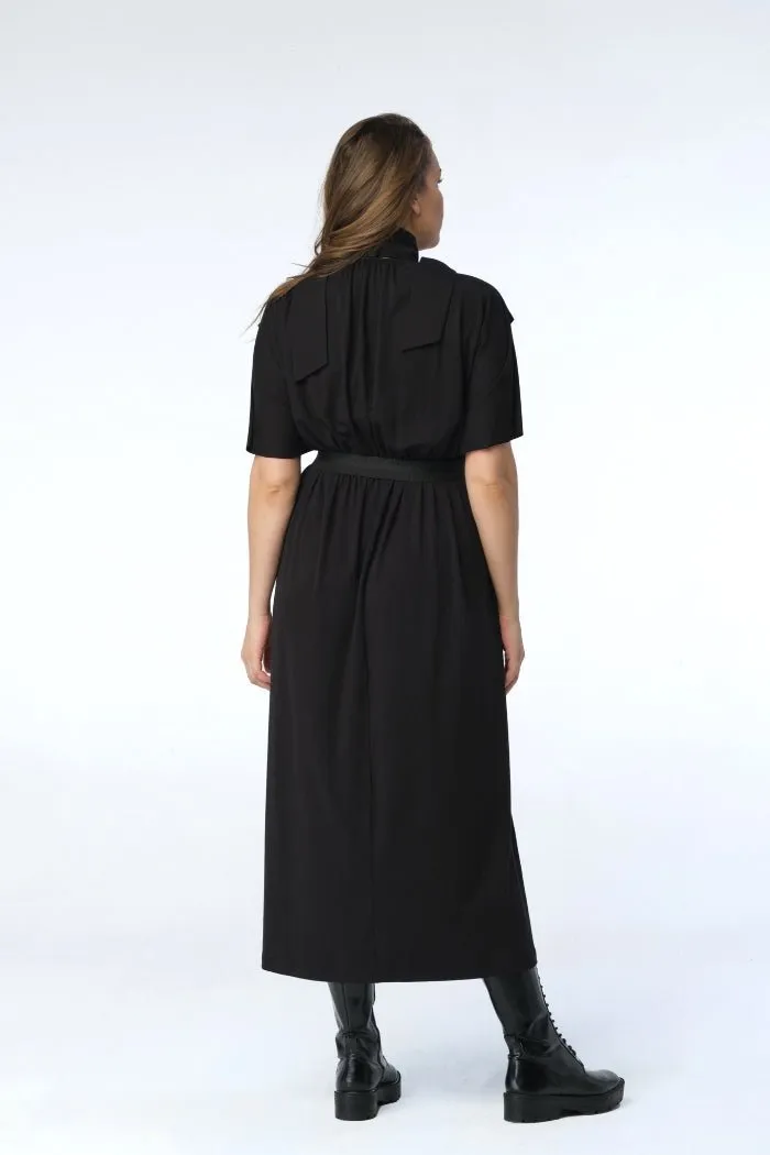 Katerina Jersey Midi Dress  // Black