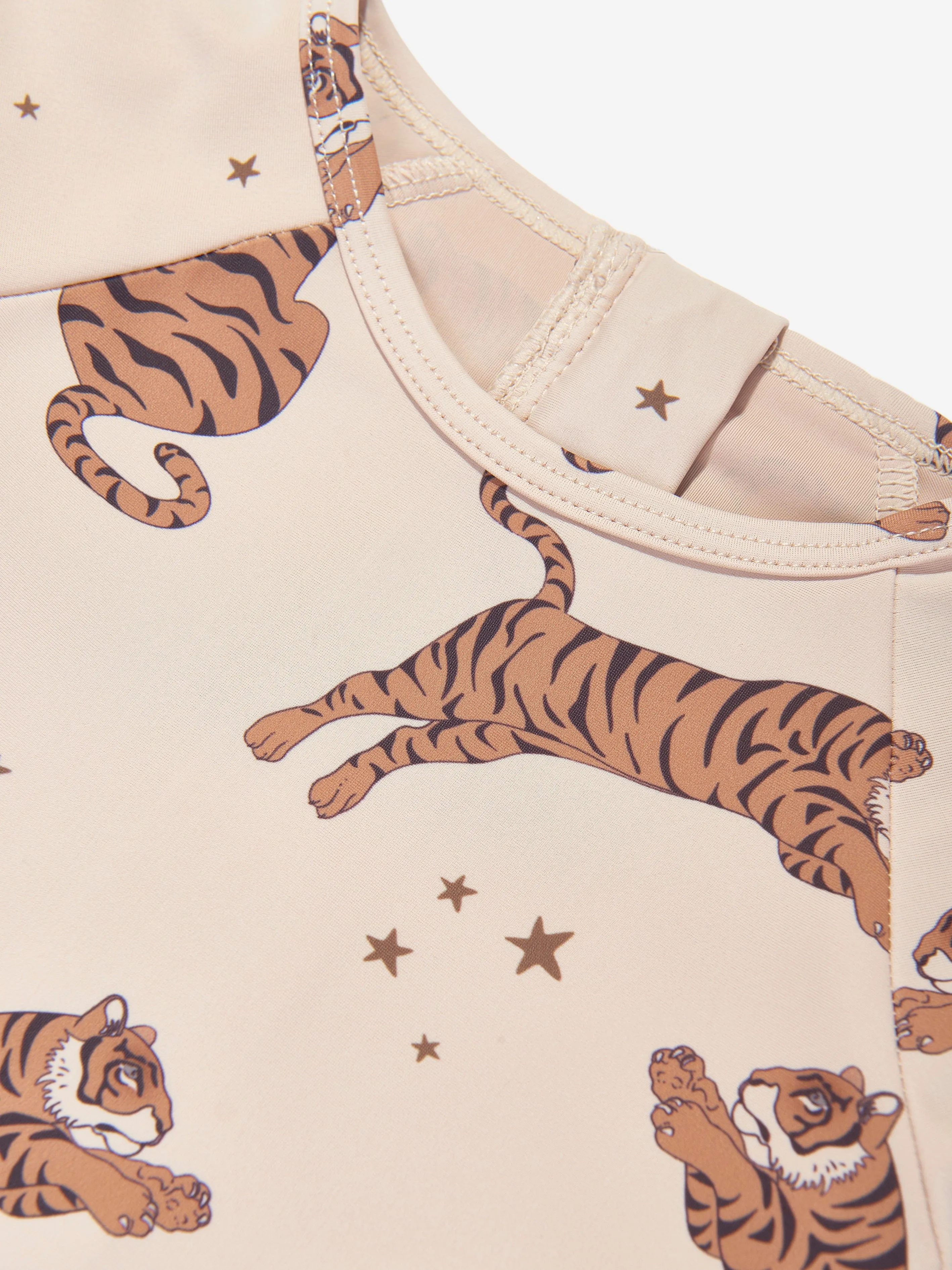 Konges Sløjd Kids Aster Tiger Onesie in Beige