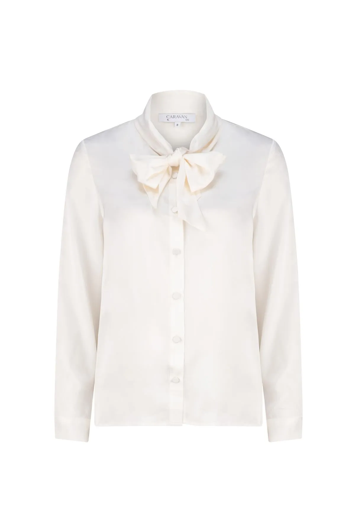 LIGHTNESS OF BEING BOW BLOUSE ALABASTER