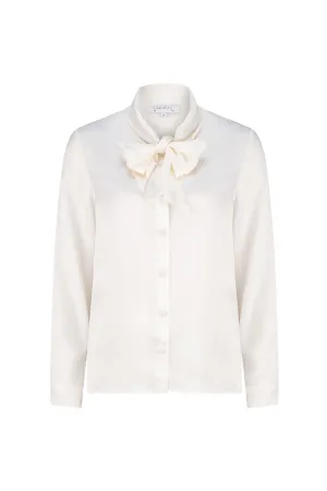 LIGHTNESS OF BEING BOW BLOUSE ALABASTER