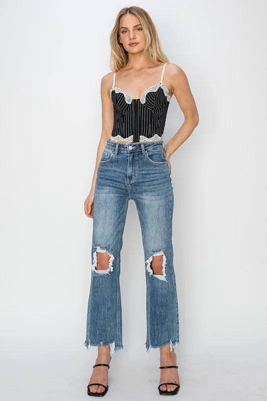 LILY HIGH RISE STRAIGHT CROP JEANS