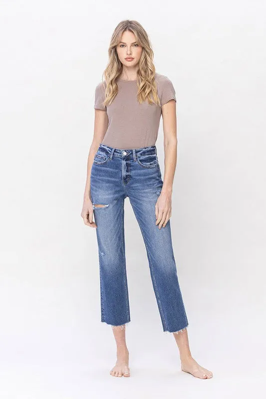Marissa High Rise Cropped Straight Jean (Lovervet By Vervet) (Plus)