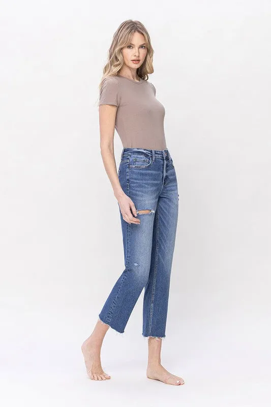 Marissa High Rise Cropped Straight Jean (Lovervet By Vervet) (Plus)