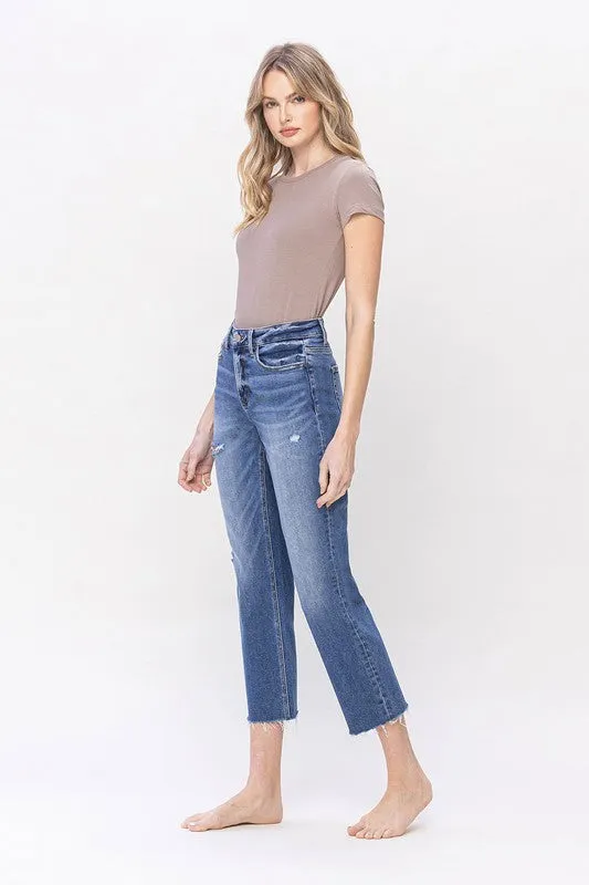 Marissa High Rise Cropped Straight Jean (Lovervet By Vervet) (Plus)