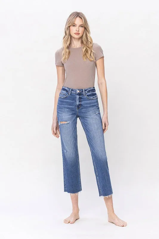 Marissa High Rise Cropped Straight Jean (Lovervet By Vervet) (Plus)