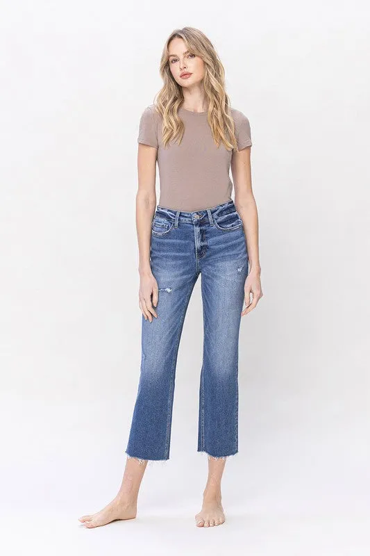 Marissa High Rise Cropped Straight Jean (Lovervet By Vervet) (Plus)