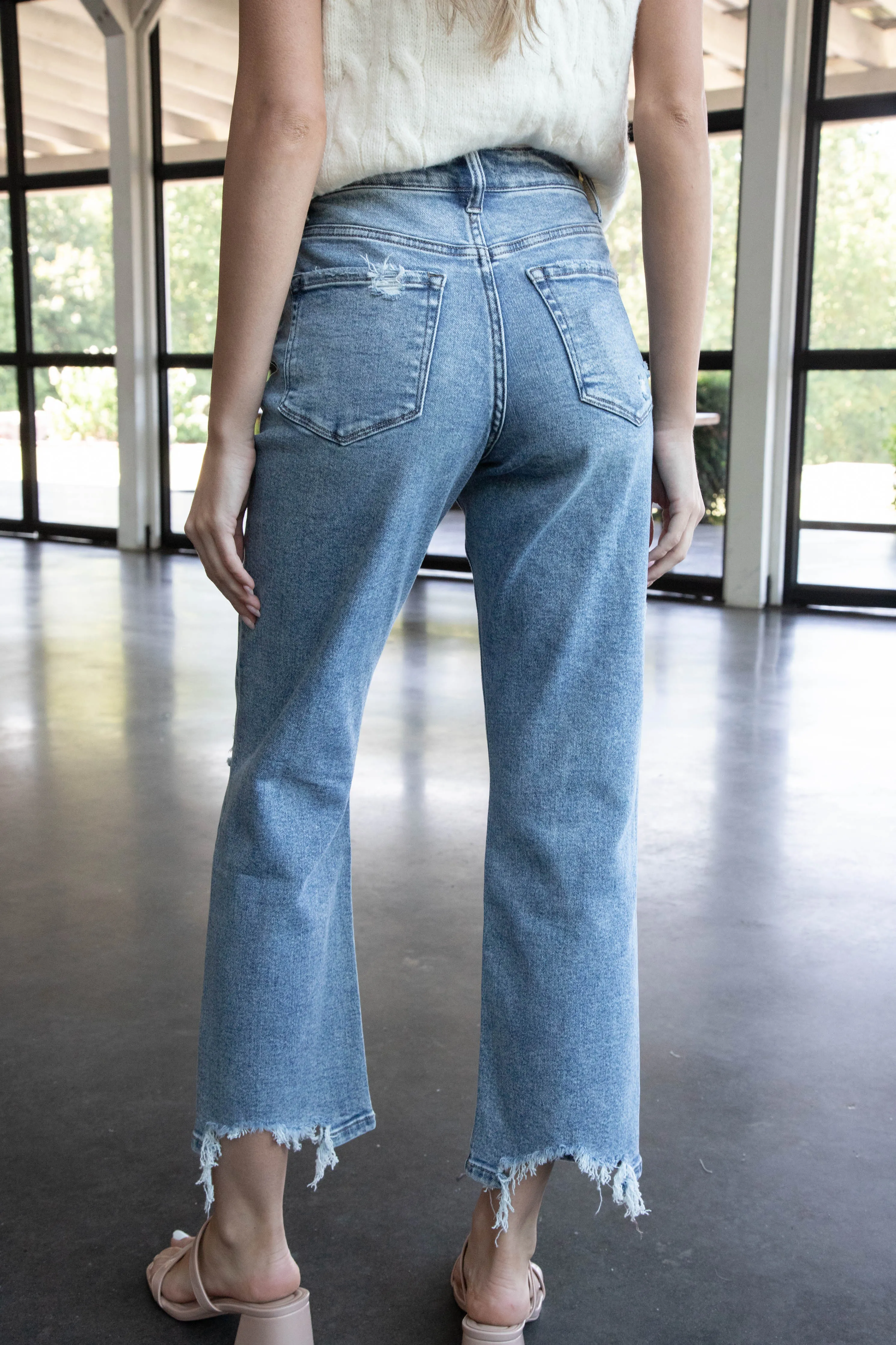 Melina High Rise Crop Straight Jeans, Blink