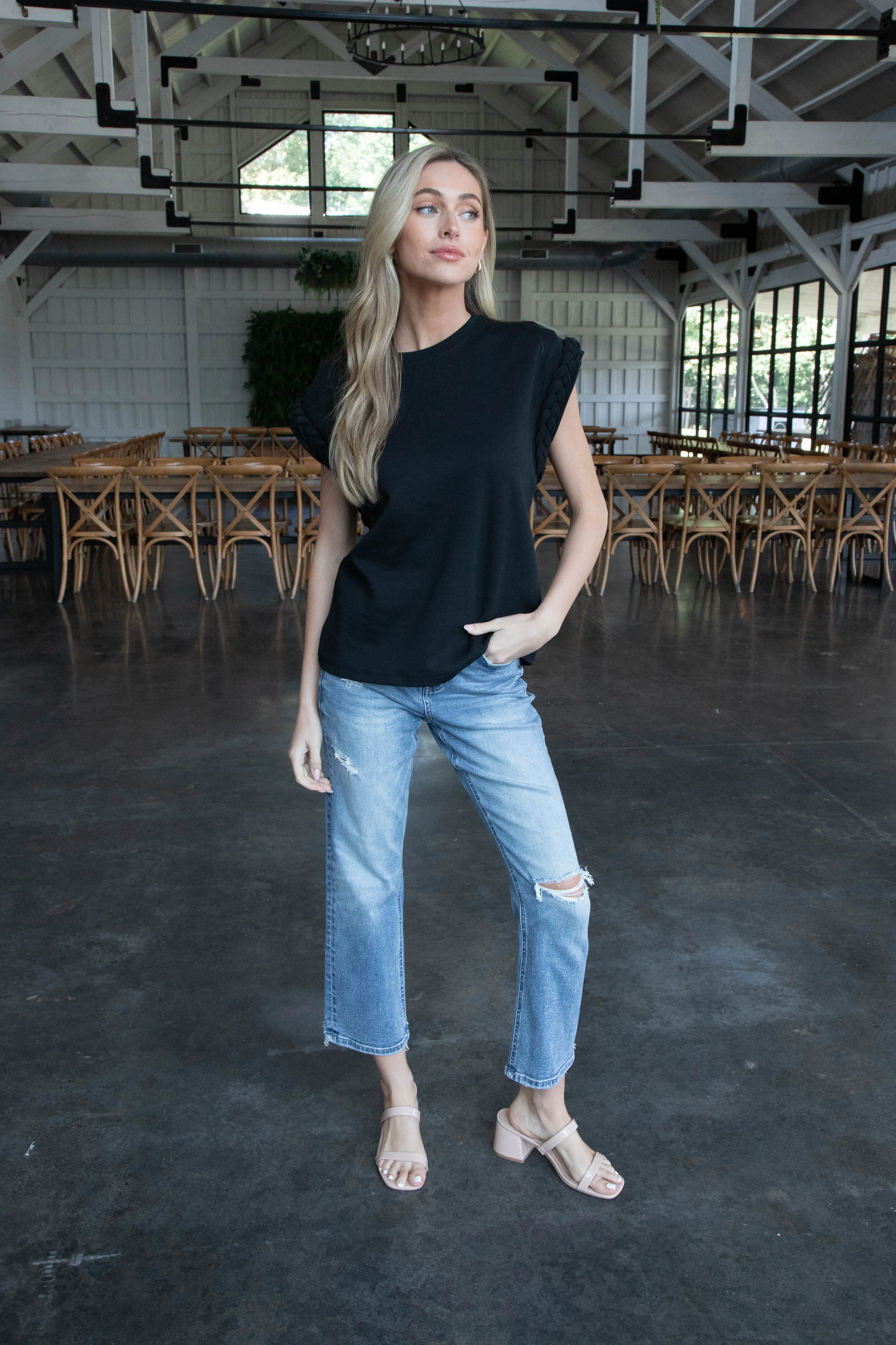 Melina High Rise Crop Straight Jeans, Blink