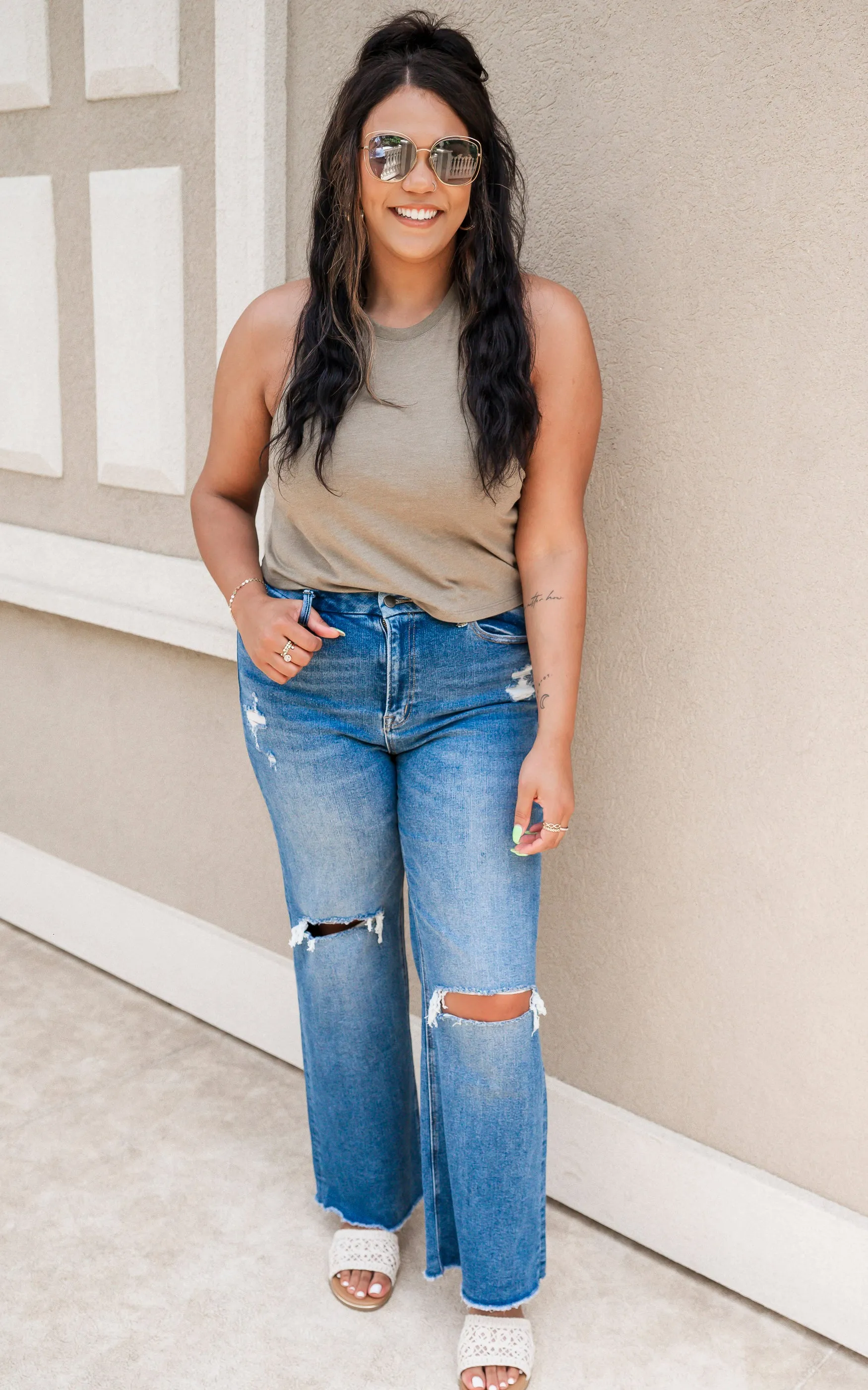 MICA | The Karlie Super High Rise Wide Leg Denim Jeans*