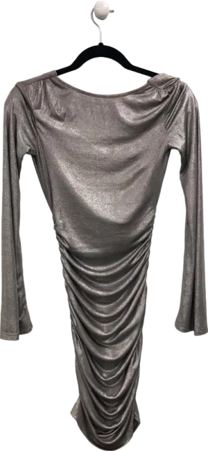 Pretty Lavish Silver Ruched Detail Mini Dress UK 6