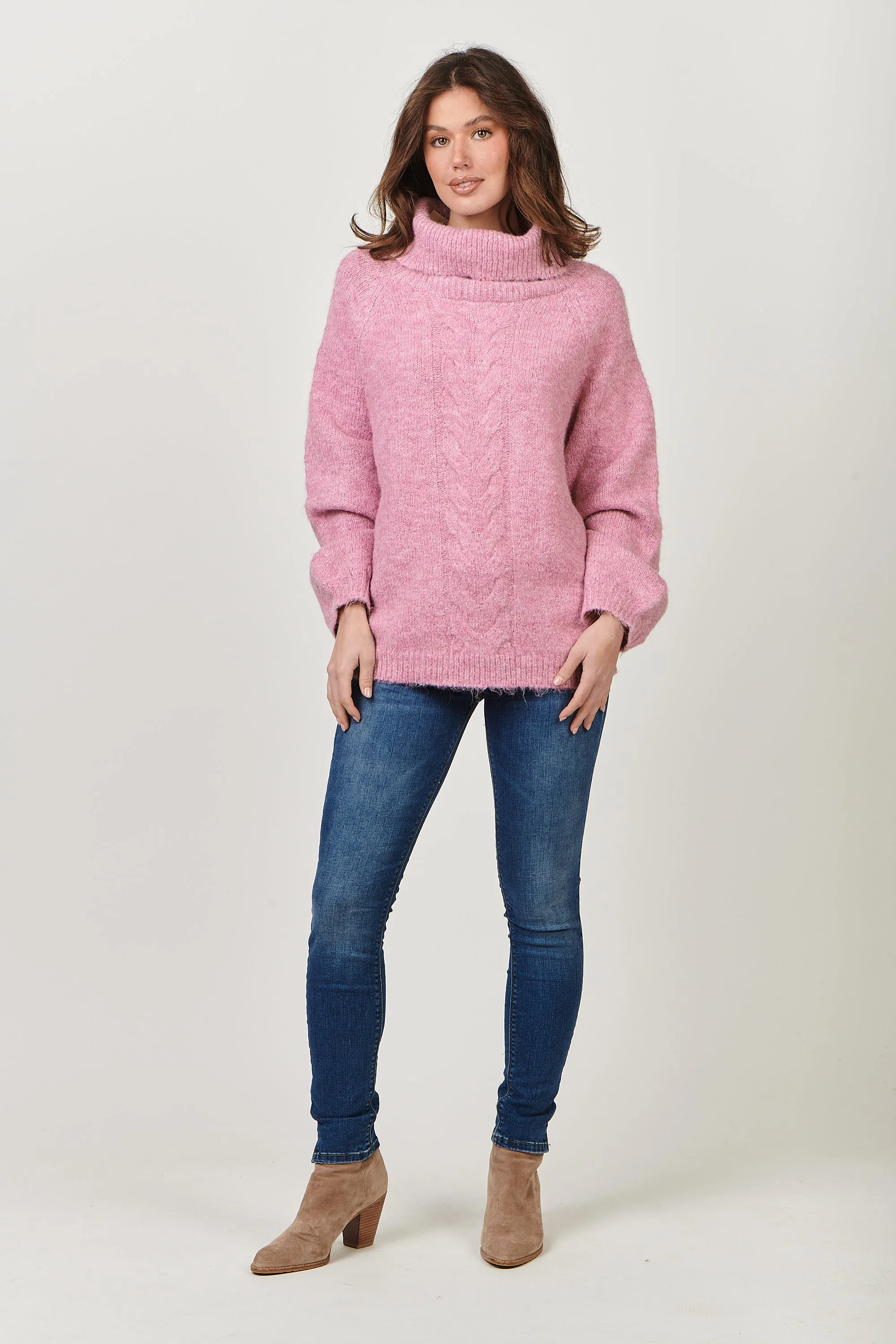 Roll Neck Cable Knit Jumper