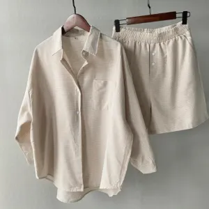 Summer Oversized Cotton Two Piece Set