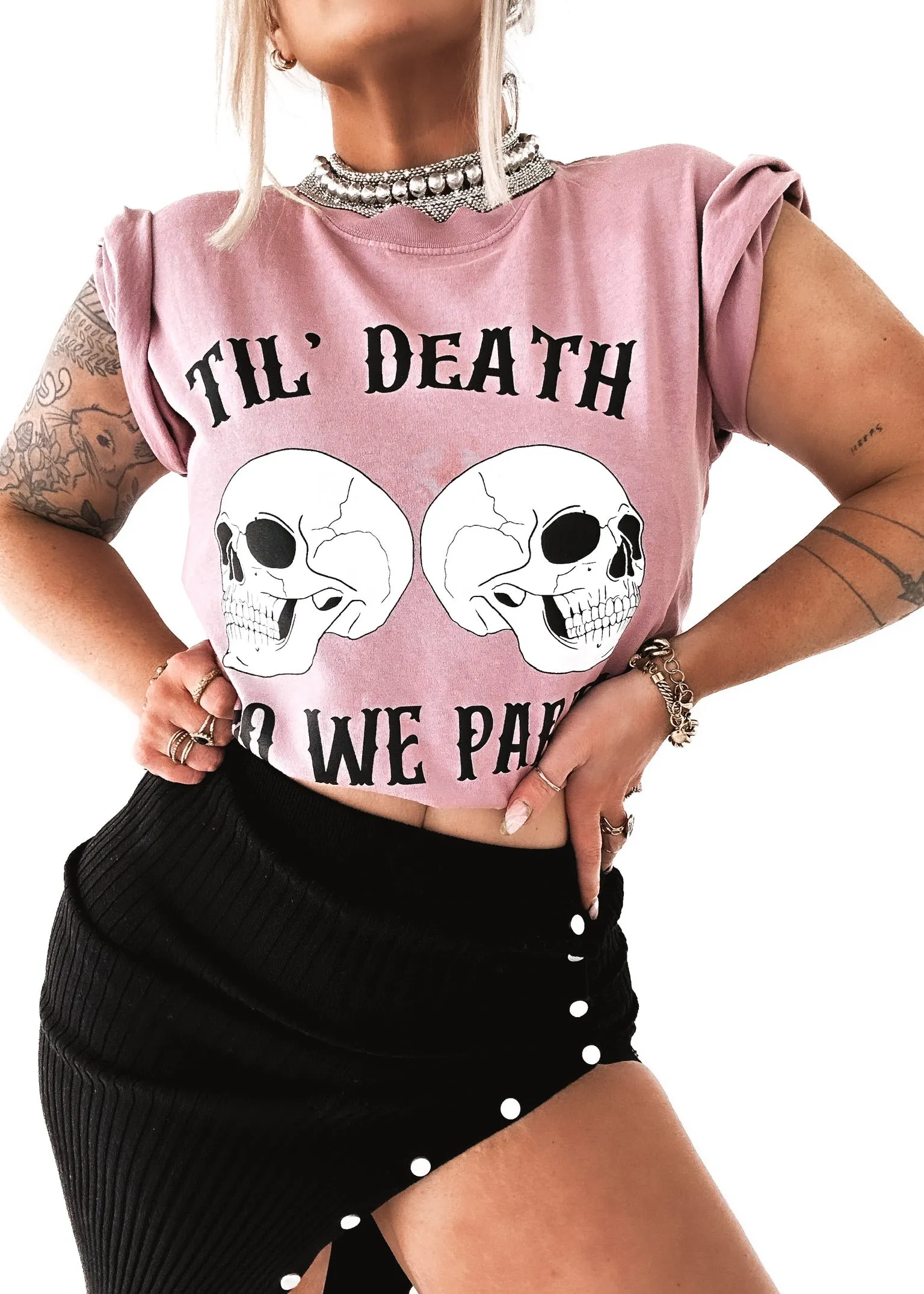 'TIL DEATH DO WE PARTY SIDE SLIT TEE
