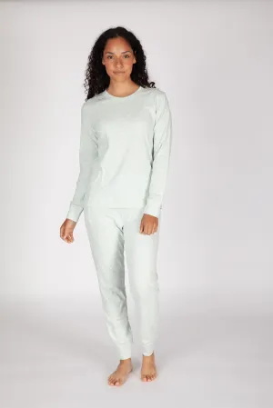 Women's Cotton Pajama Set in light blue geometric