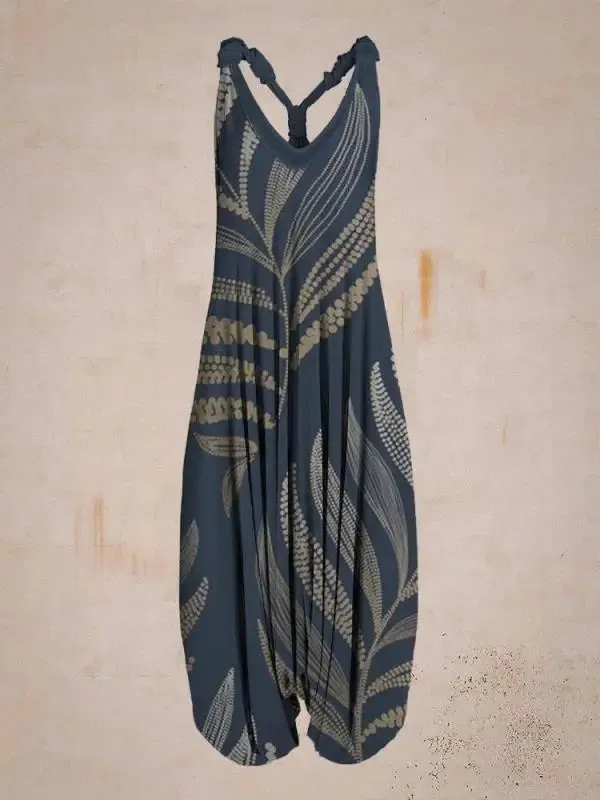 Women's Stylish Boho V-Neck Sleeveless Jumpsuit | Ideal for Spring/Summer